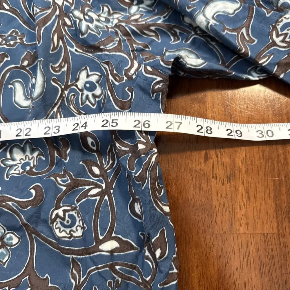 Tommy‎ Bahama Blue Floral Long Sleeve Button Shirt Men's XXL